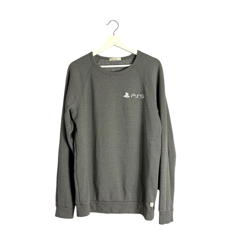 Marine Layer PS5 Men's Grey Pullover Crewneck Fleece Sweatshirt Size Medium